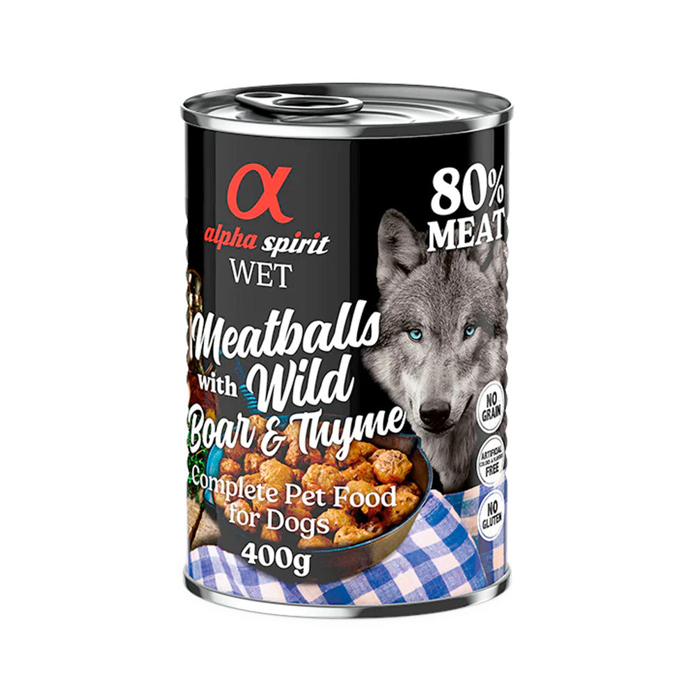 ALPHA SPIRIT Meatballs With Boar & Thyme Adult Dogs Wet Food (400 gr)