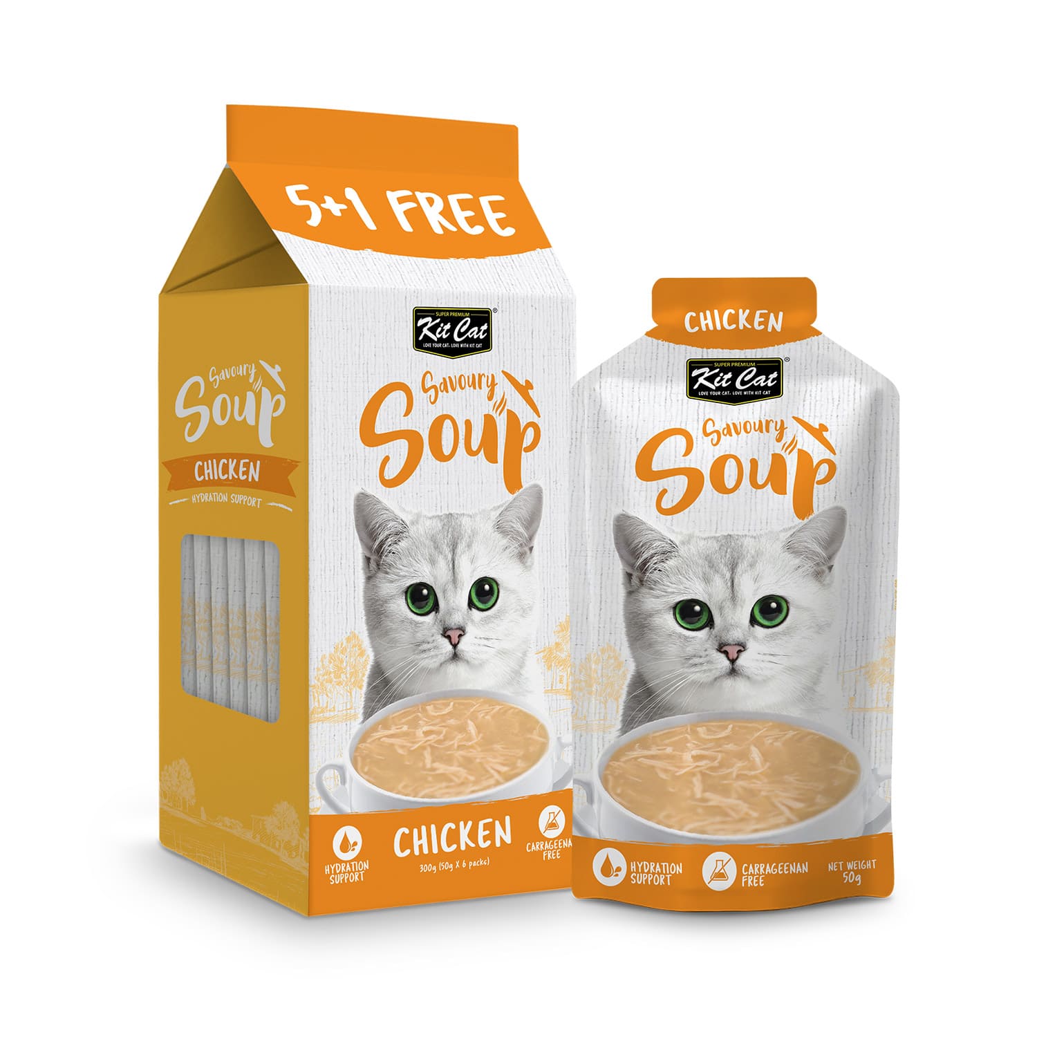 KIT CAT Savoury Soup Treat Sachets (6x 50 gr Various Flavours)