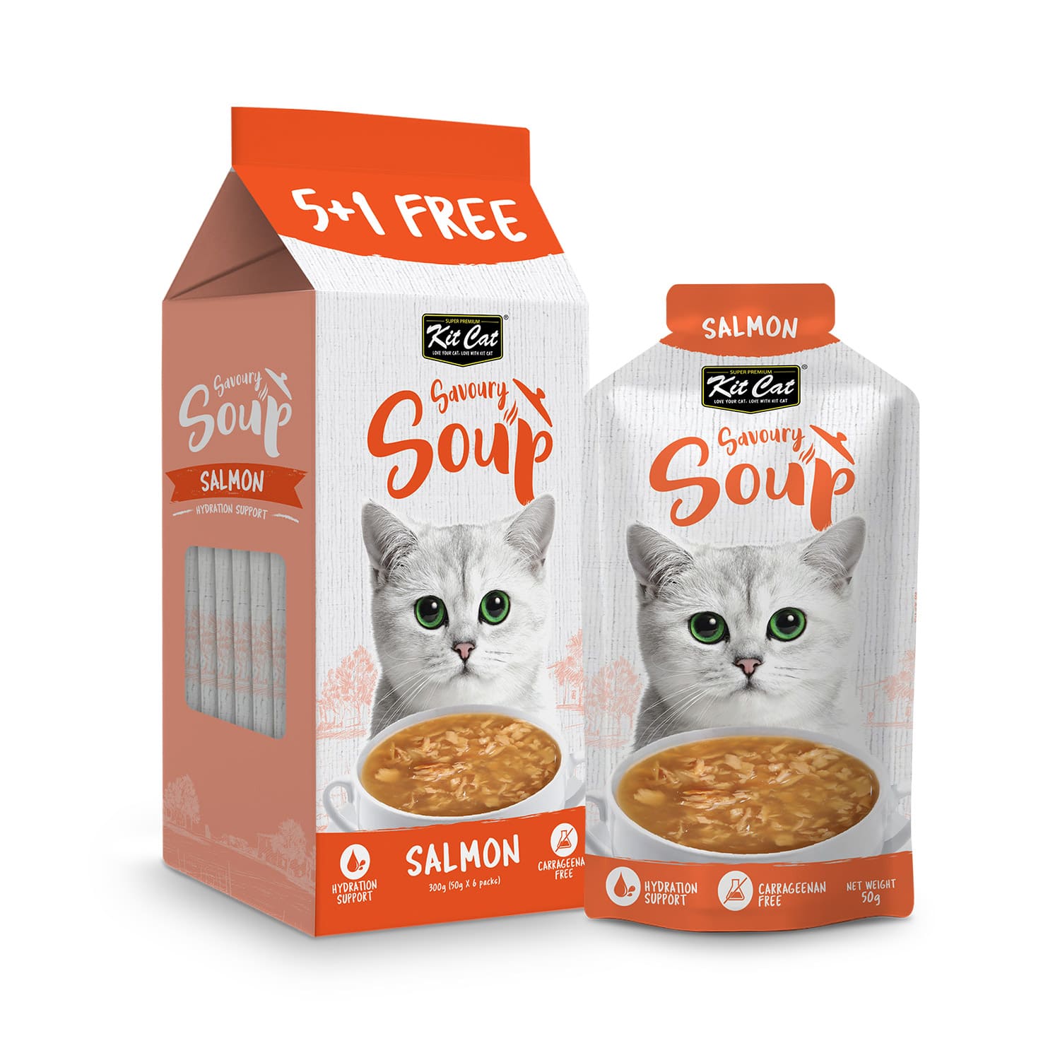 KIT CAT Savoury Soup Treat Sachets (6x 50 gr Various Flavours)