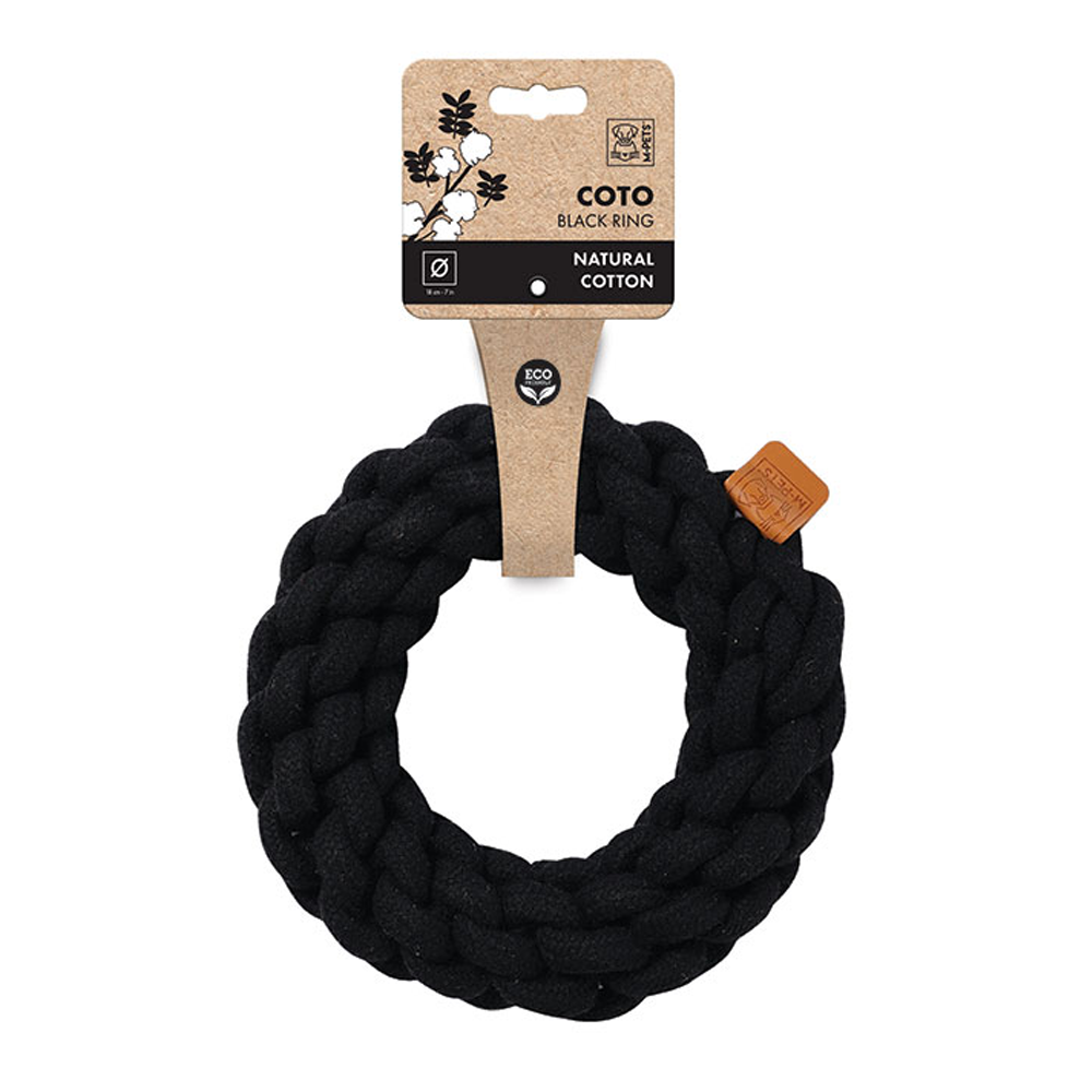 M-PETS Coto Ring Dog Toy (Black/White)