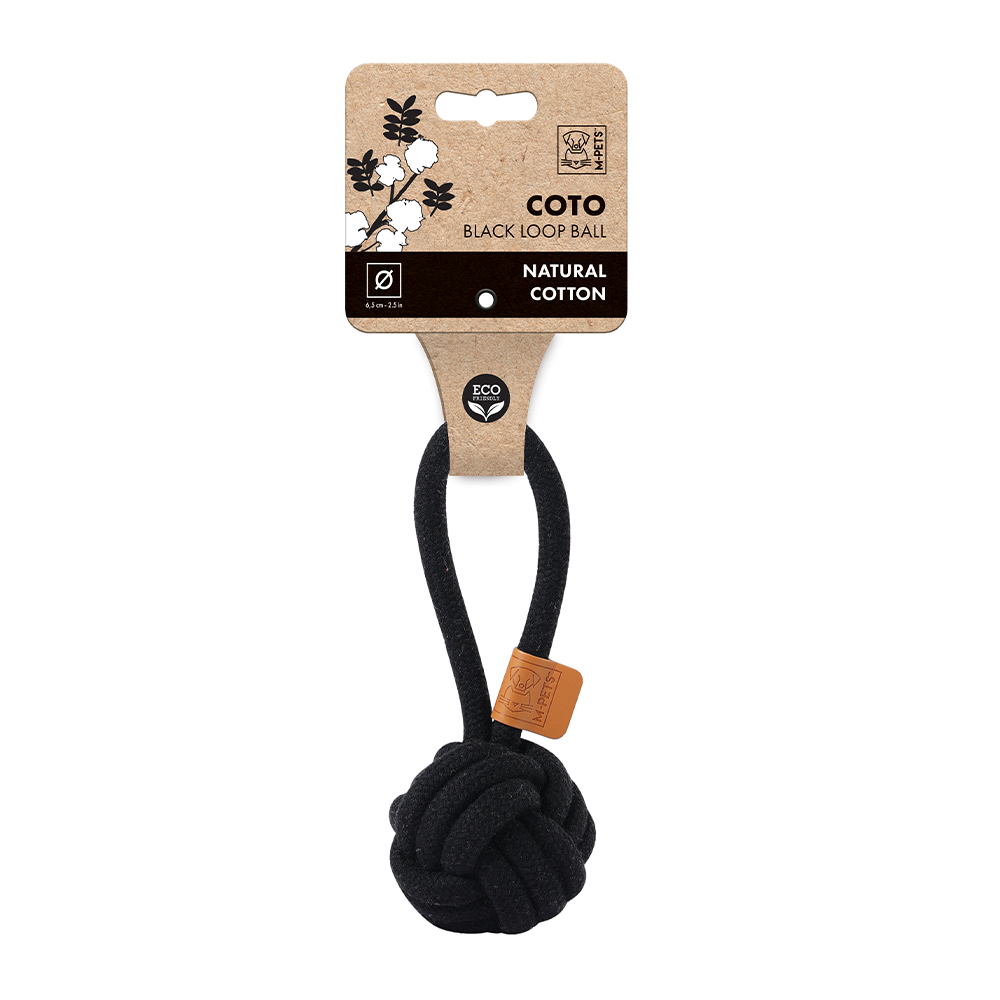 M-PETS Coto Loop Ball Dog Toy (Black/White)