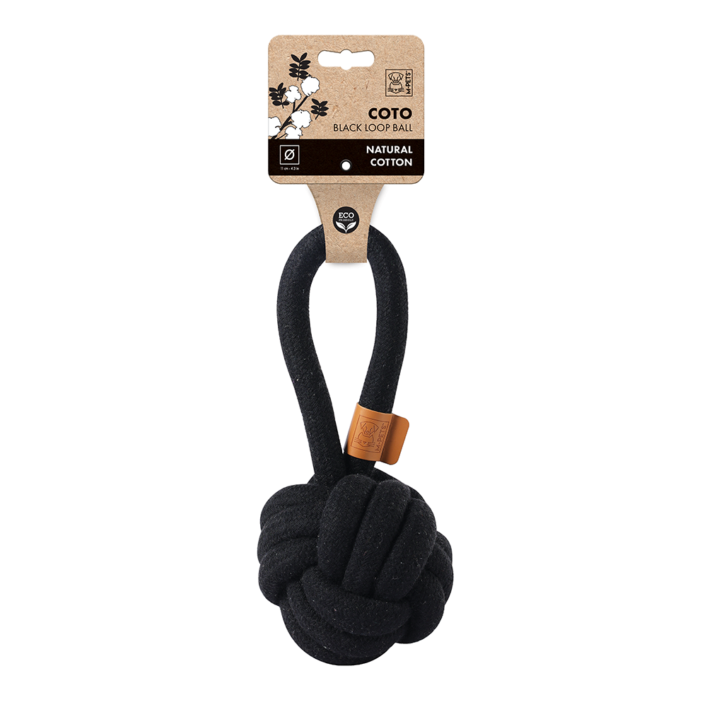M-PETS Coto Loop Ball Dog Toy (Black/White)