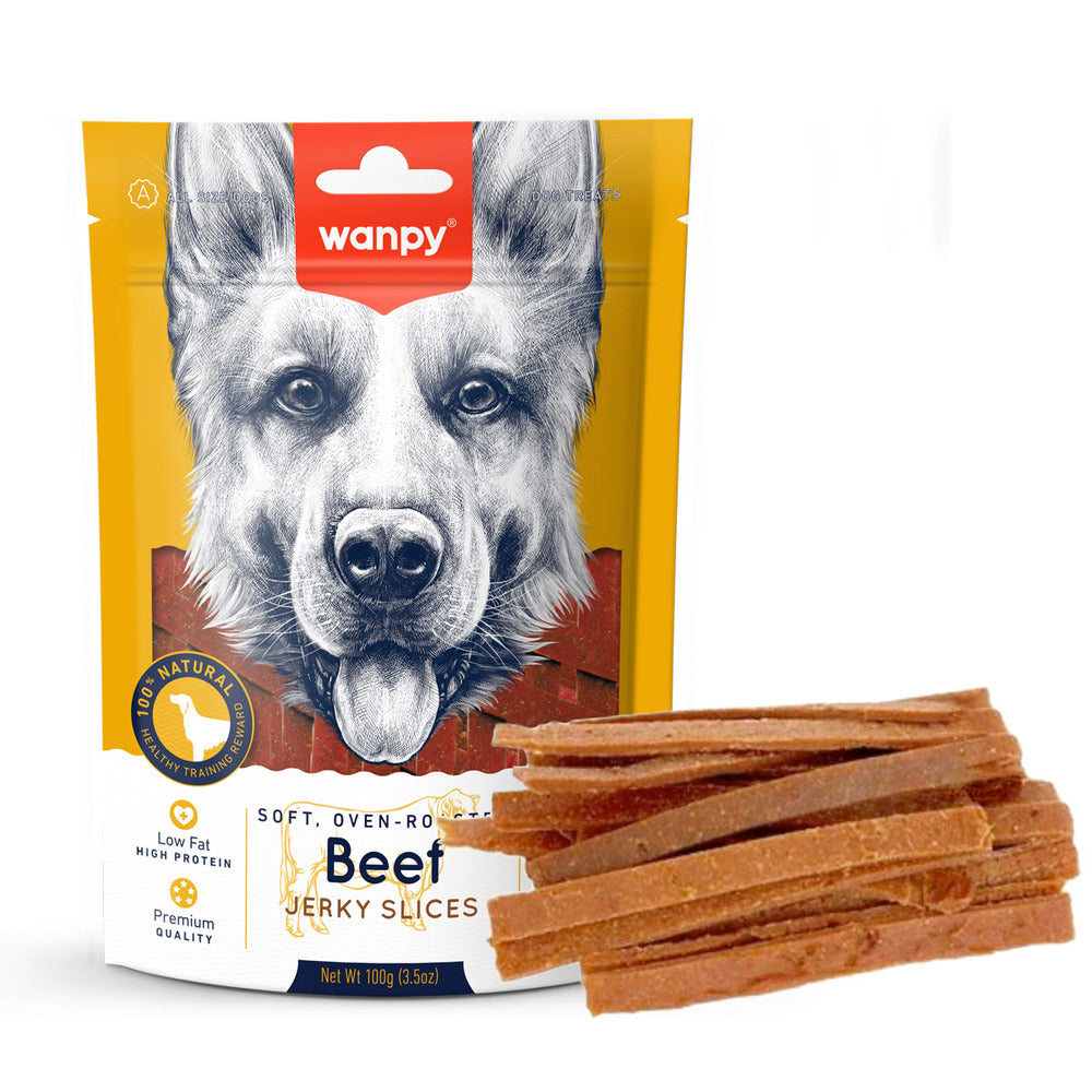 WANPY Soft Jerky Slices Dog Treats (Various Flavours 100 gr)