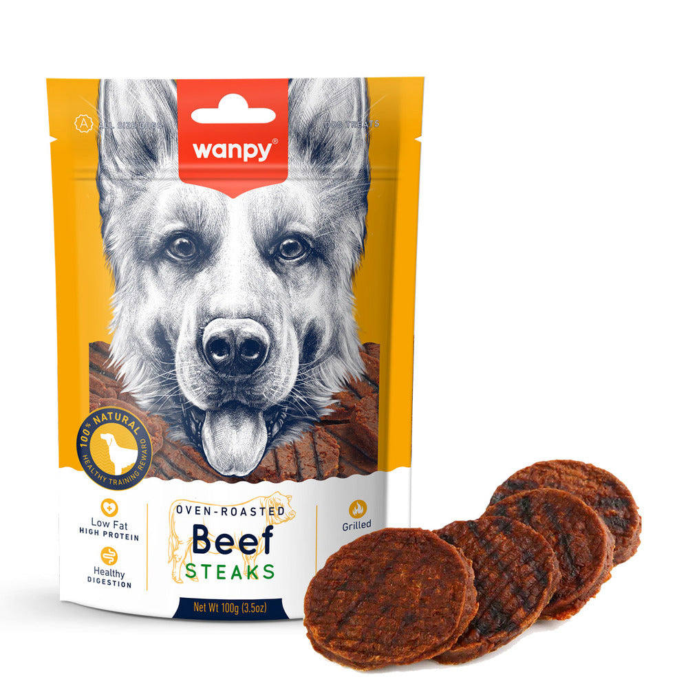 WANPY Grilled Beef Steaks Dog Treats (100gr)