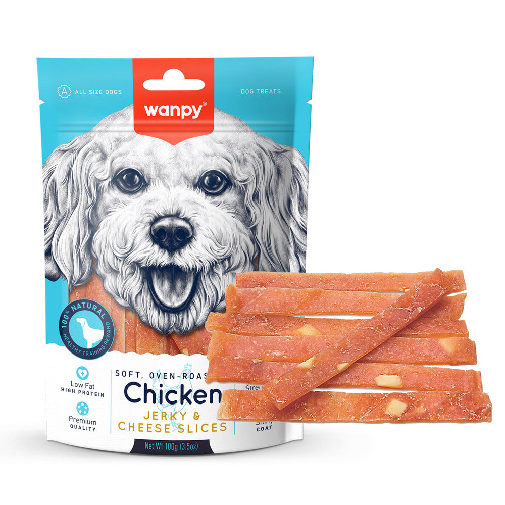 WANPY Soft Jerky Slices Dog Treats (Various Flavours 100 gr)