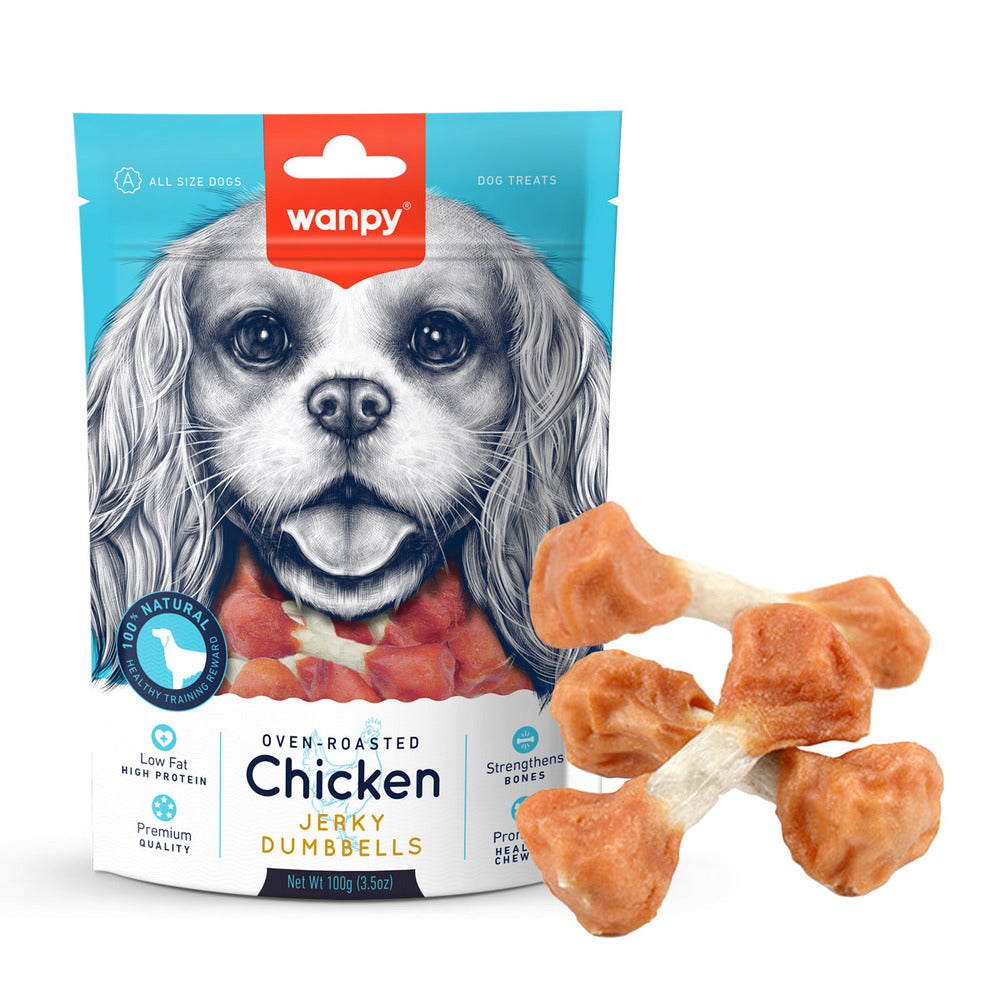 WANPY Chicken Jerky Dumbbells Dog Treats (100gr)