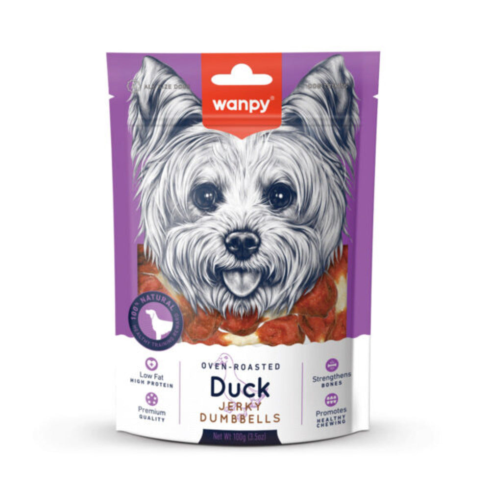 WANPY Duck Jerky Dumbbels Dog Treats (100gr)