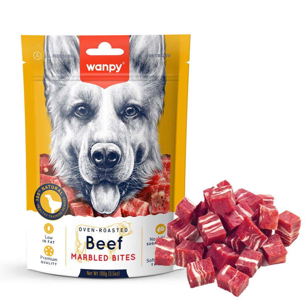 WANPY Beef Marbled Bites Dog Treats (100gr)