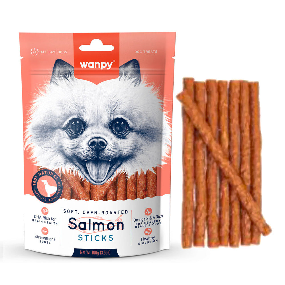 WANPY Salmon Sticks Dog Treats (100gr)