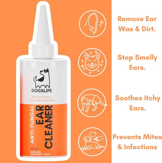 DOGSLIFE Anti-Fungal Ear Cleaning Drops For Dogs (238ml)
