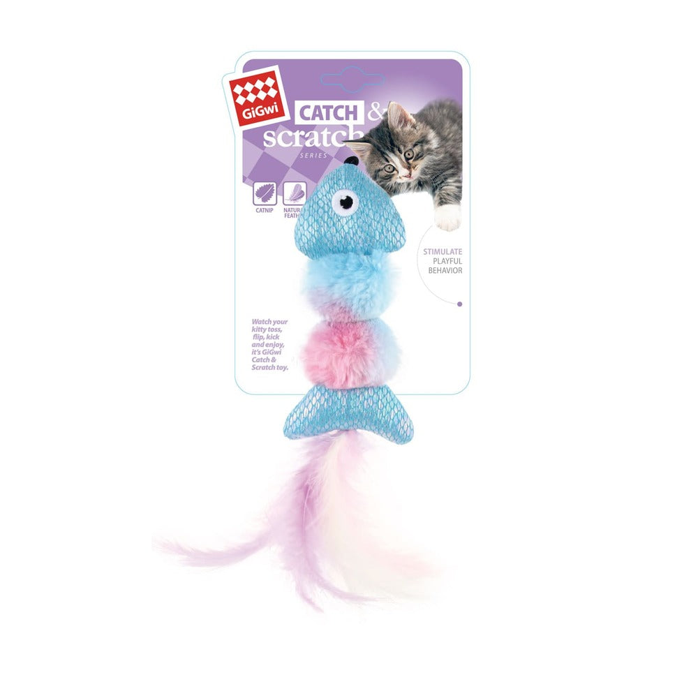 GIGWI Catch & Scratch Fish Cat Toy