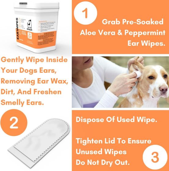 DOGSLIFE Ear Wipes With Aloe Vera (50pcs)