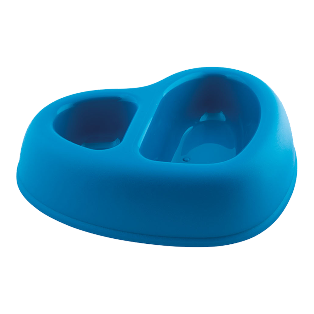 GEORPLAST Heart Shape Plastic Double Bowl (Various Colors)