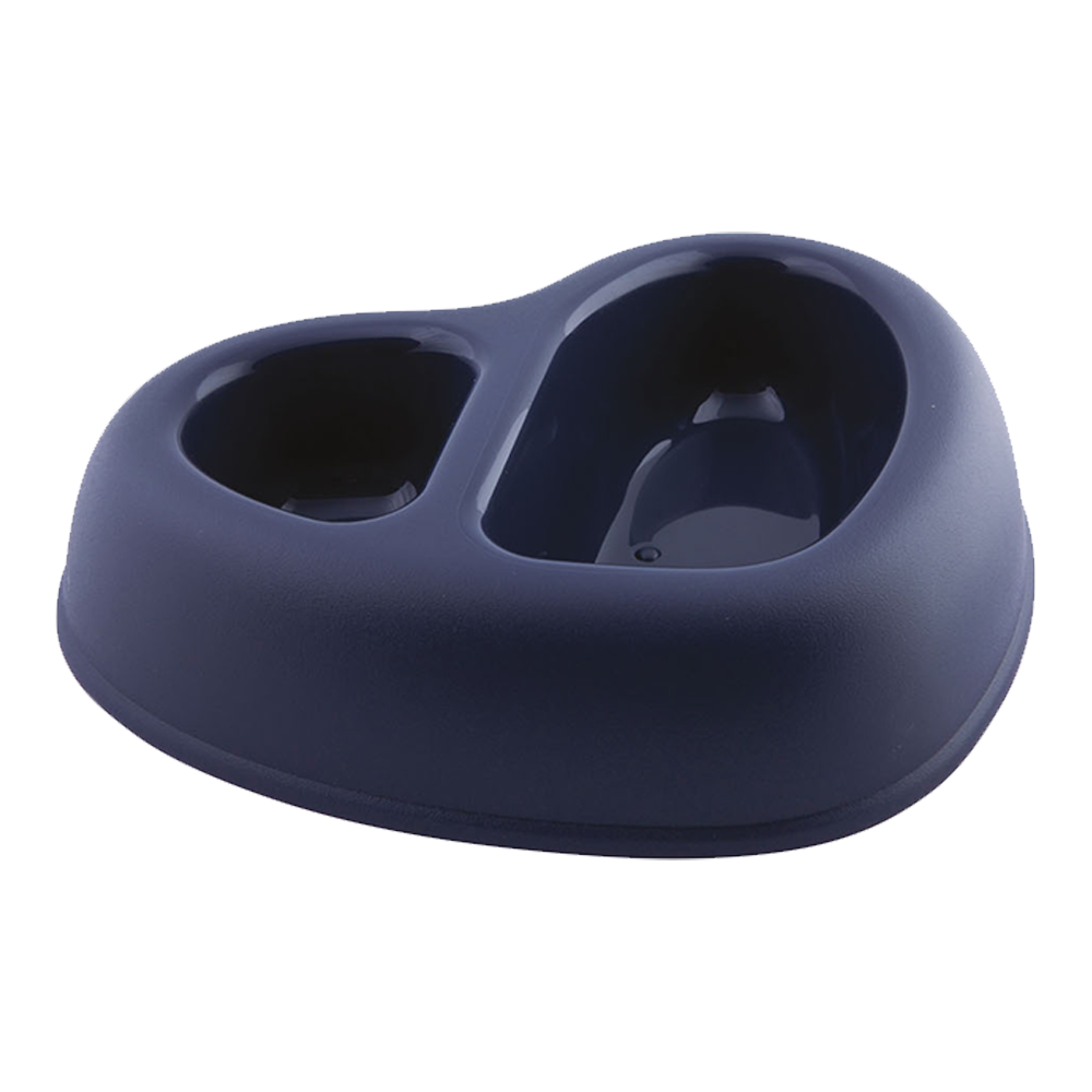 GEORPLAST Heart Shape Plastic Double Bowl (Various Colors)