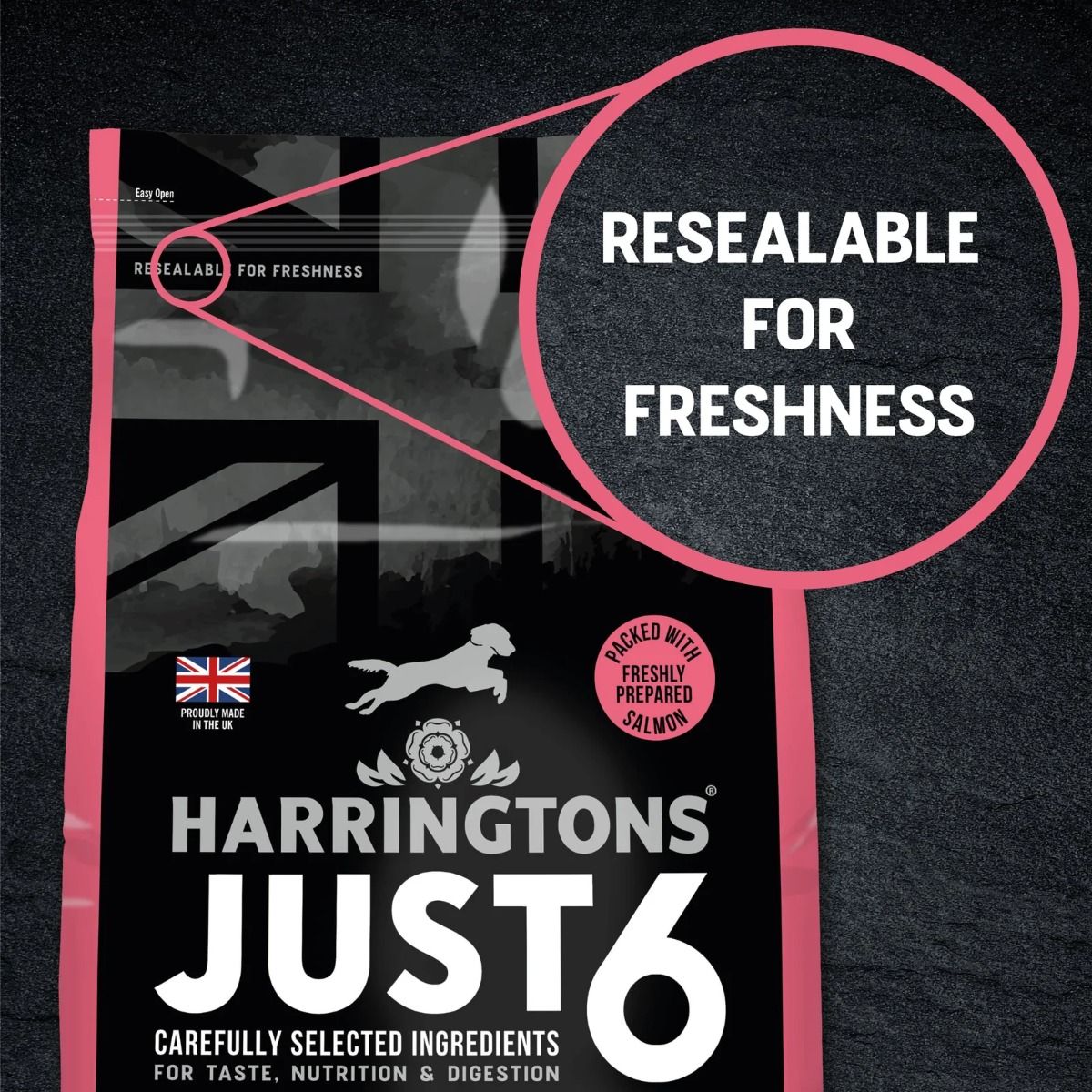 HARRINGTONS Just 6 Adult Dog Dry Food Salmon