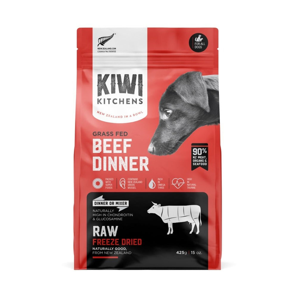 KIWI KITCHENS Raw Freeze Dried Adult Dog Dry Food Beef