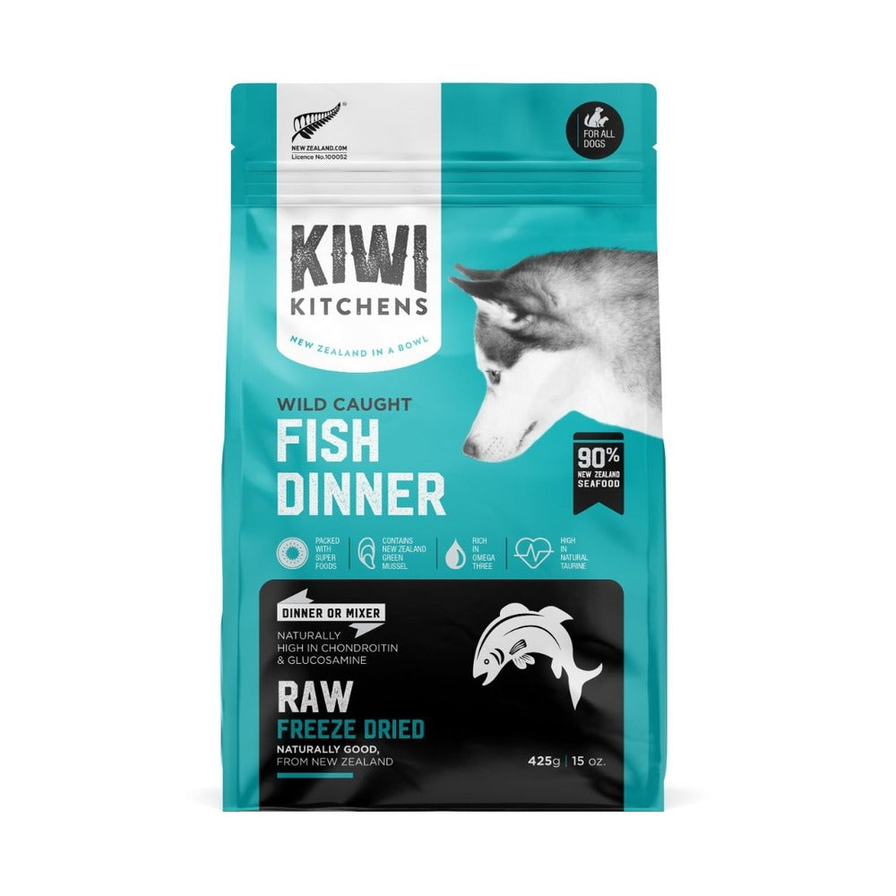 KIWI KITCHENS Raw Freeze Dried Adult Dog Dry Food Wild Caught Fish