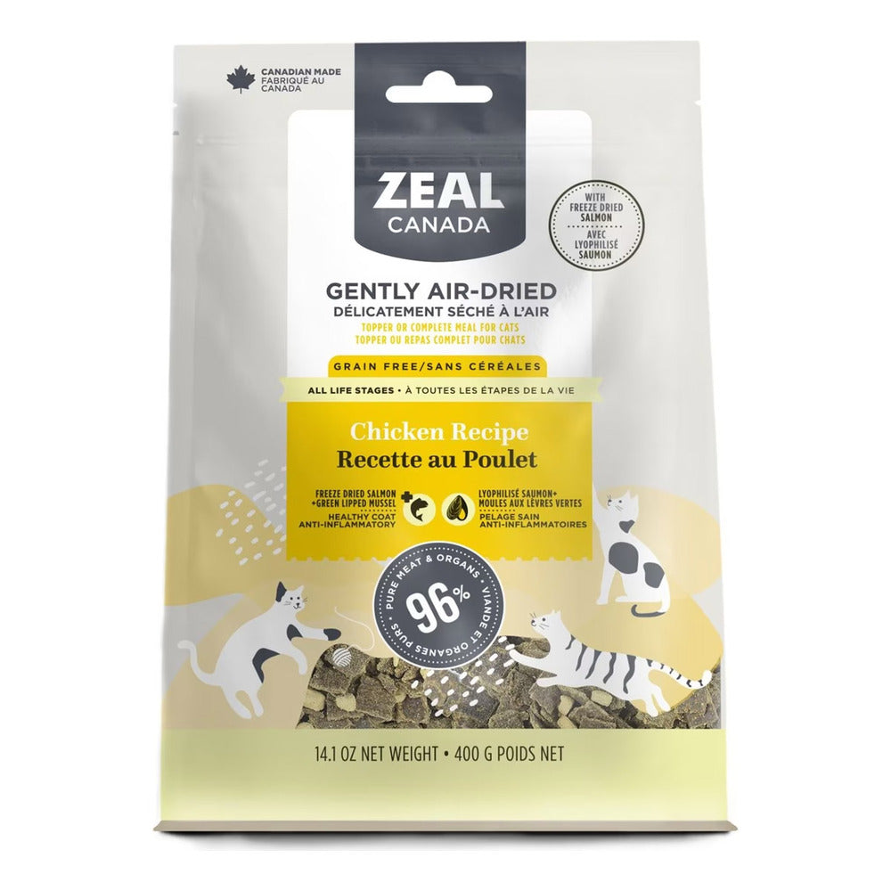 ZEAL CANADA Gently Air Dried Chicken With Salmon & Green Lipped Mussel for Cats (400gr)