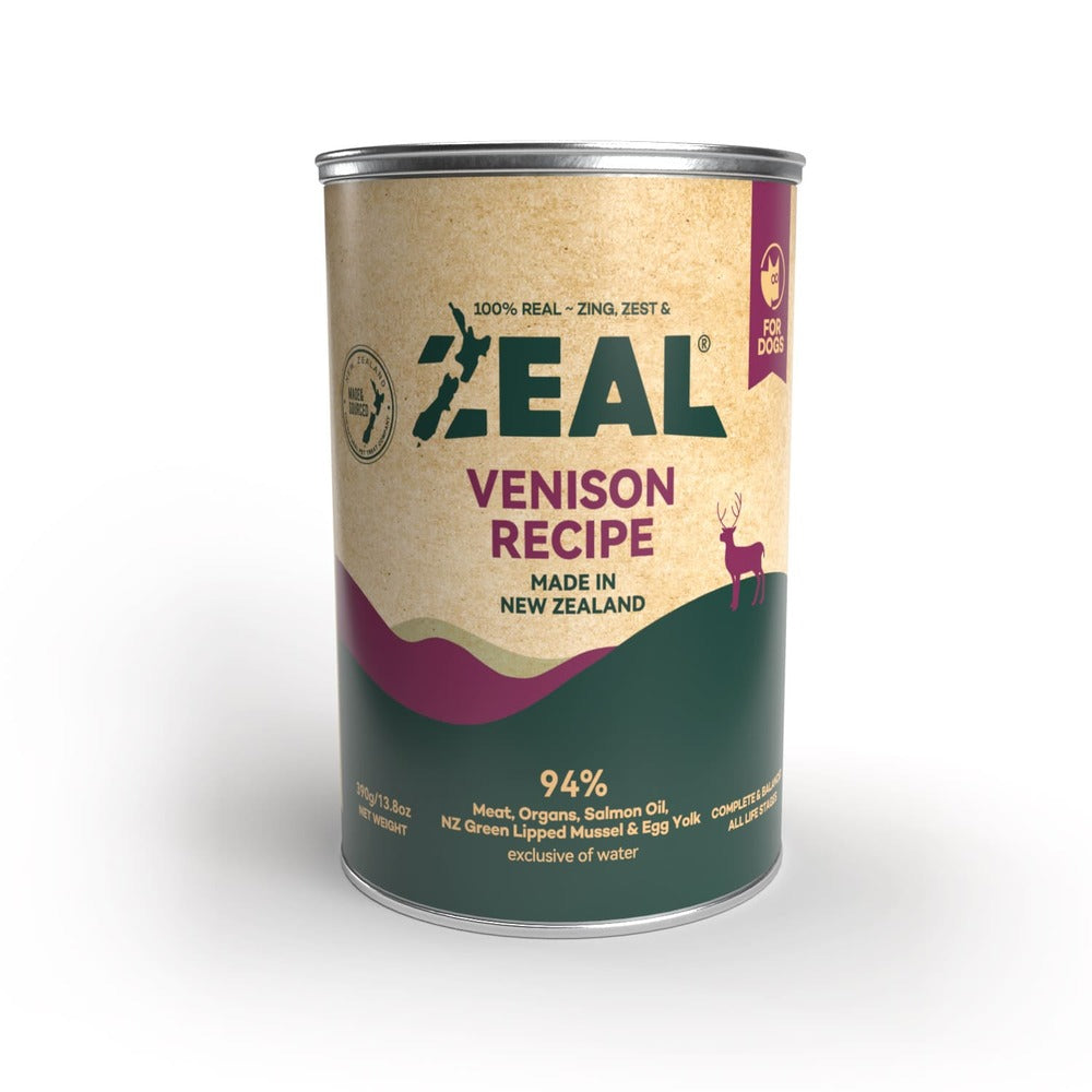 ZEAL Grain Free Venison Recipe Dog Wet Food (390 gr)