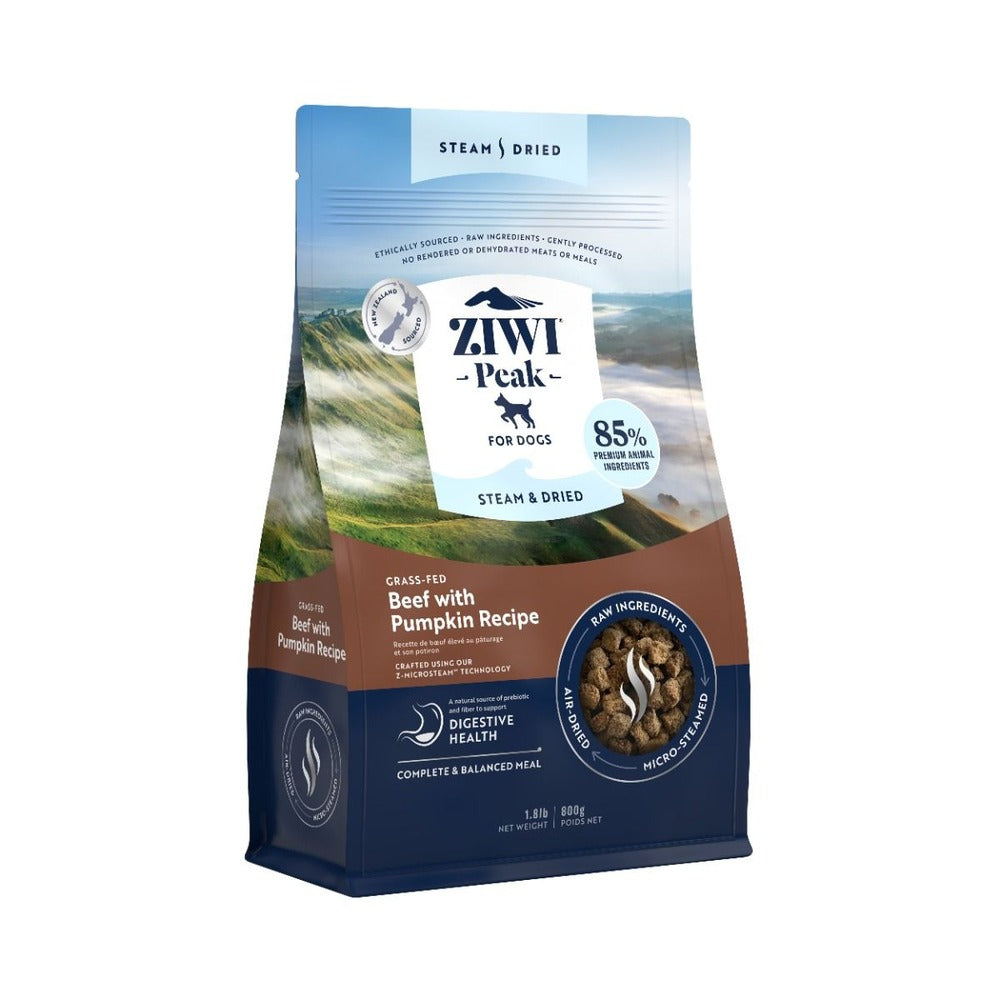 ZIWI PEAK Steam & Dried Grass-Fed Beef With Pumpkin Recipe Dry Dog Food