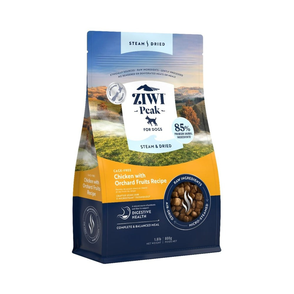 ZIWI PEAK Steam & Dried Cage-Free Chicken With Orchard Fruits Recipe Dry Dog Food