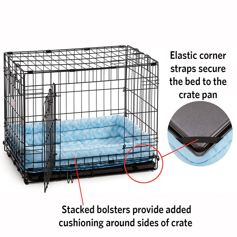 MIDWEST QuietTime Powder Blue Double Bolster Bed
