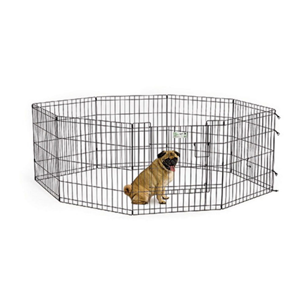 MIDWEST Black Exercise Pen with Door 24"