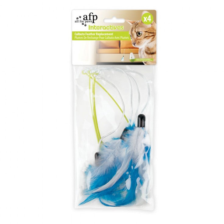 ALL FOR PAWS Interactive Cat Culbuto Feather Refill (4 Pack)