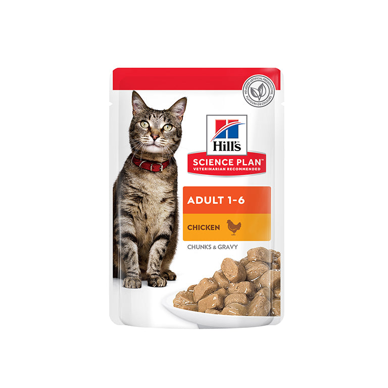 HILL'S Science Plan Adult Cat Wet Food Chicken In Gravy (12x85gr Pouches)
