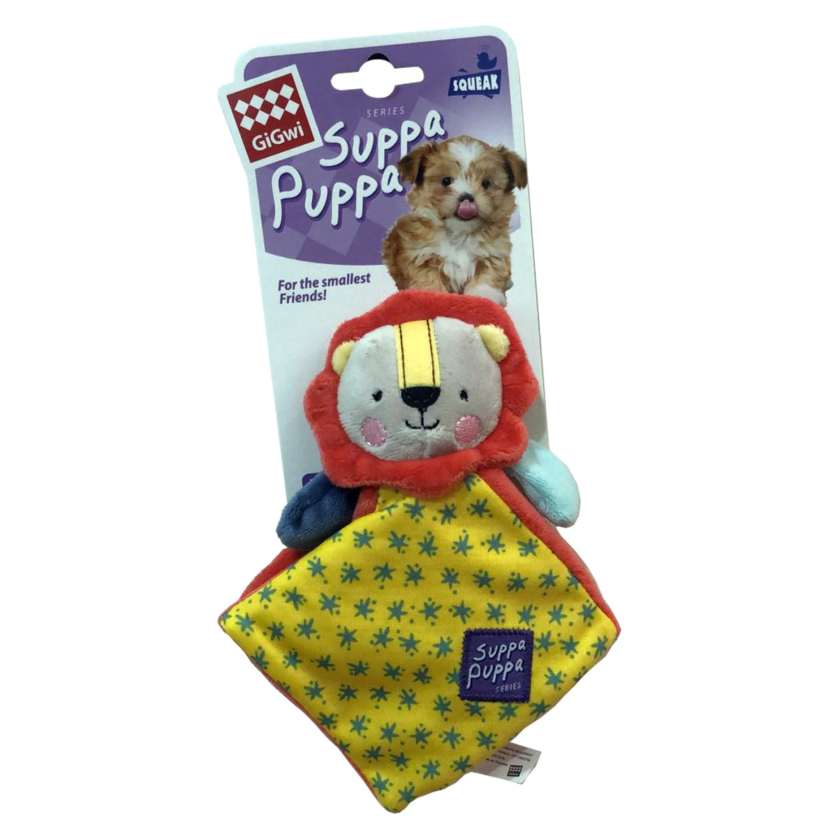GIGWI Suppa Puppa Lion with Squeaker & Crinkle (Small)