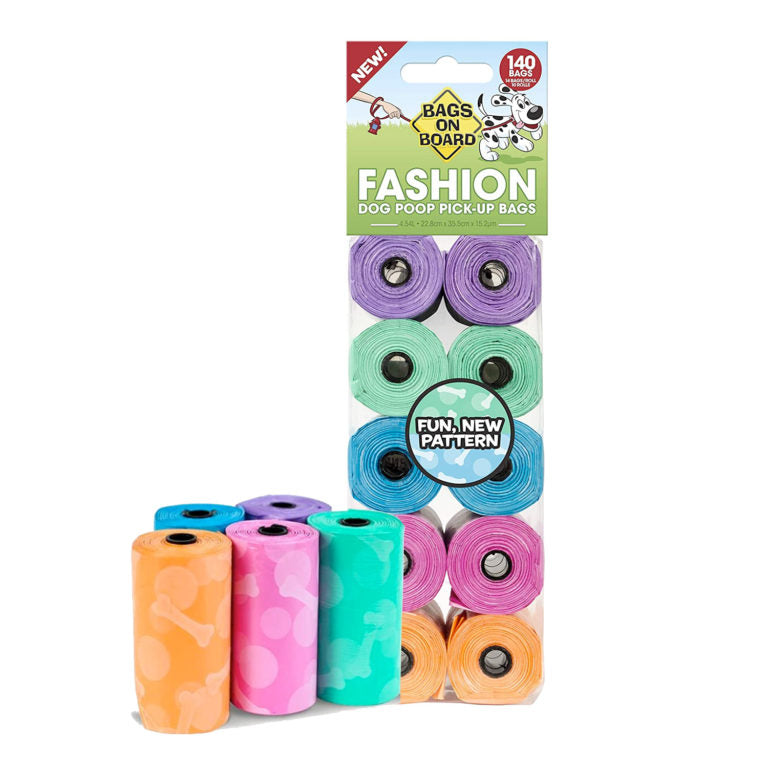 BAGS ON BOARD Refill Pack Fashion Print 140 Bags (10 x 14)