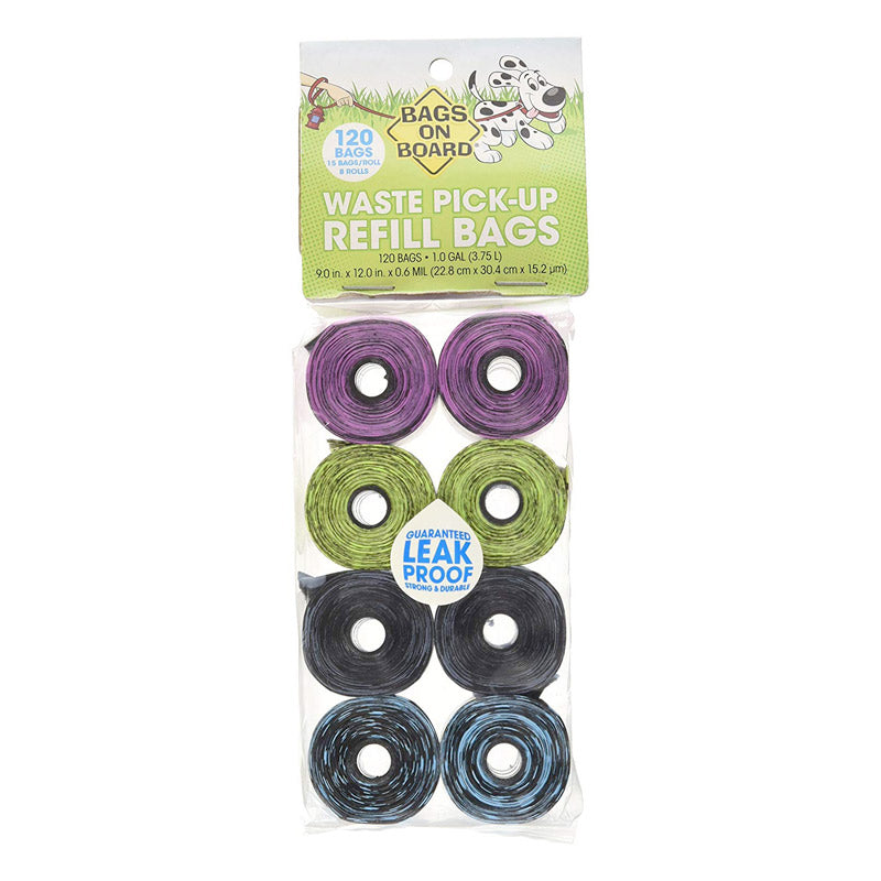 BAGS ON BOARD Refill Pack Patterned Roll 120 bags (8×15)