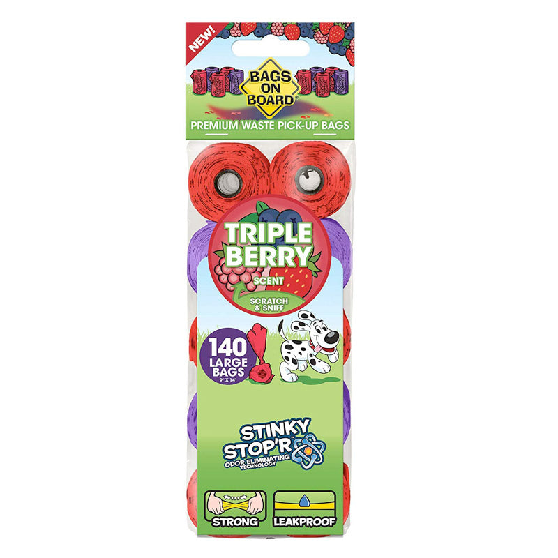 BAGS ON BOARD Refill Pack Triple Berry 140 bags (9 x 14)