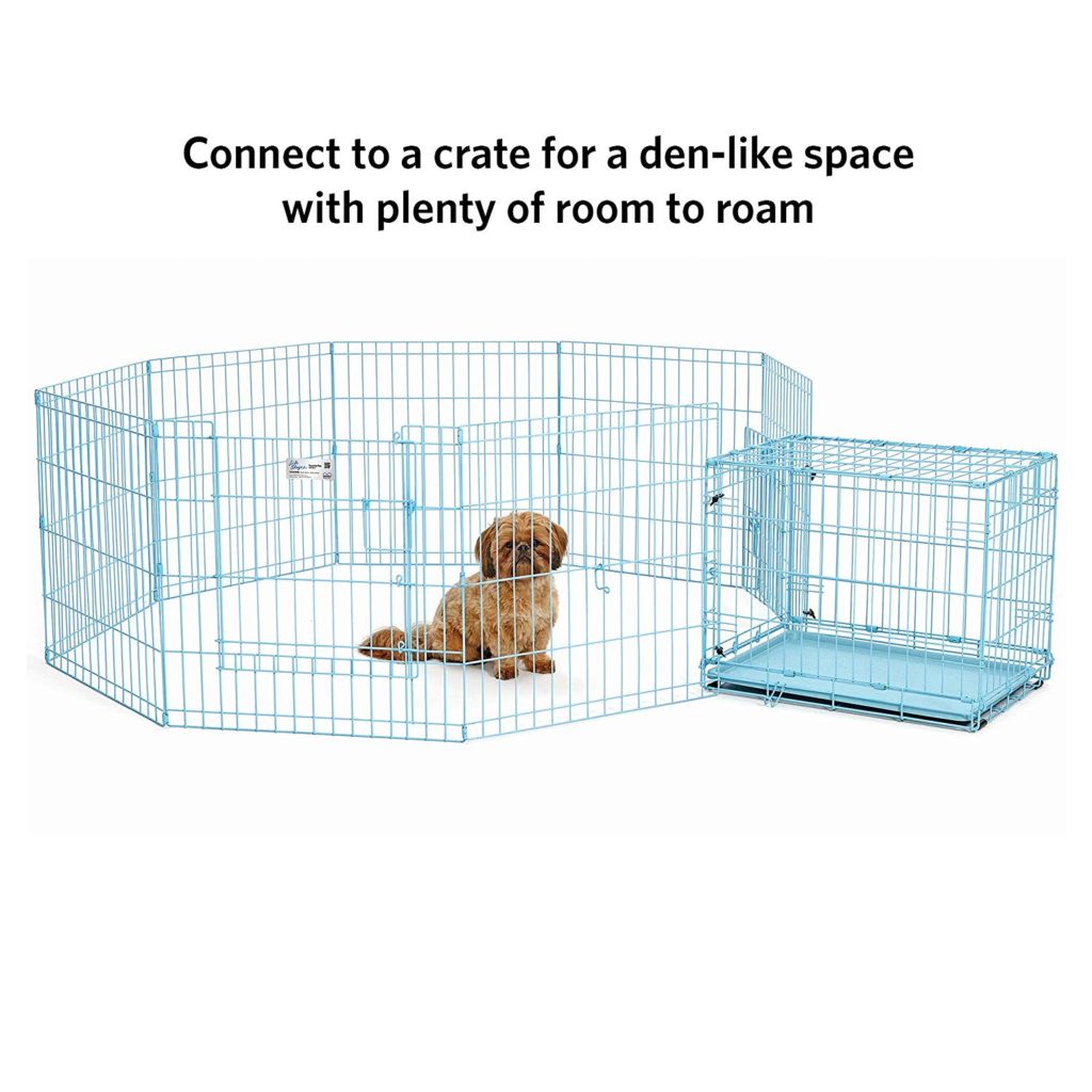 MIDWEST Blue Exercise Pen with Door 24"