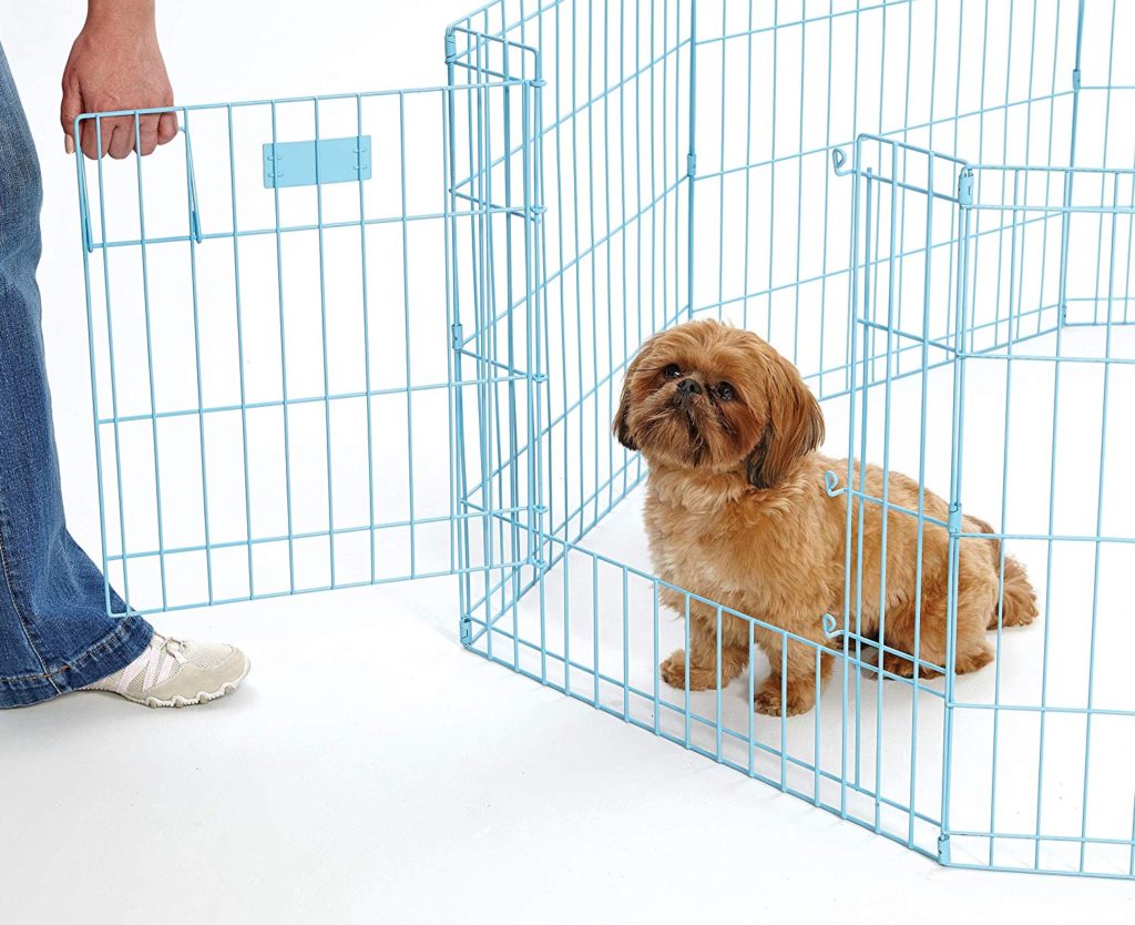 MIDWEST Blue Exercise Pen with Door 24"