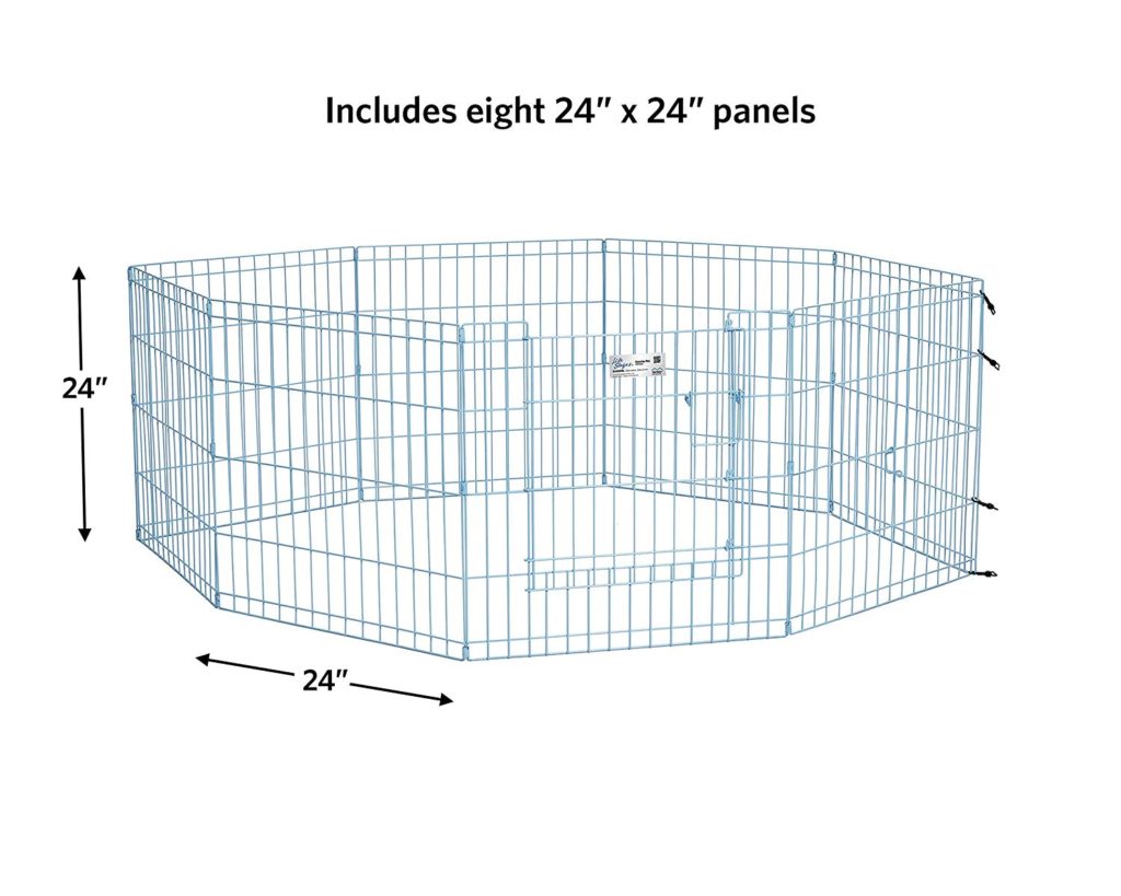MIDWEST Blue Exercise Pen with Door 24"