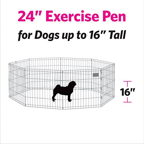 MIDWEST Blue Exercise Pen with Door 24"