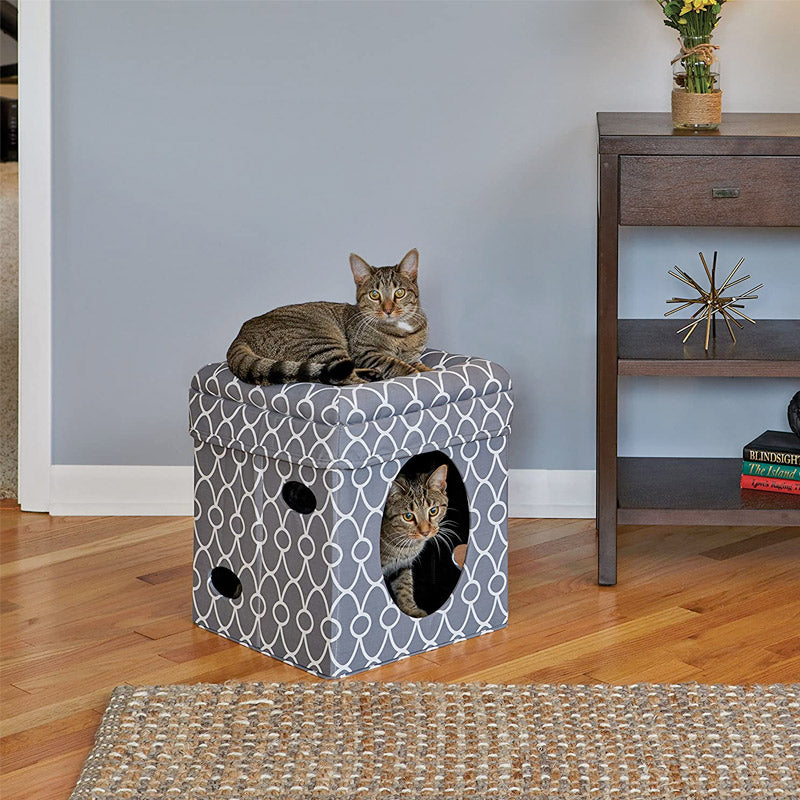 MIDWEST Curious Cat Cube Grey