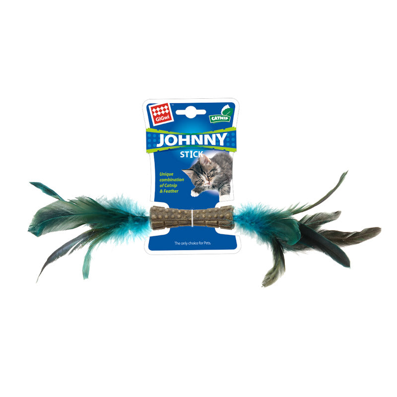 GIGWI Catnip "Johnny Stick" Double Side with Natural Feather