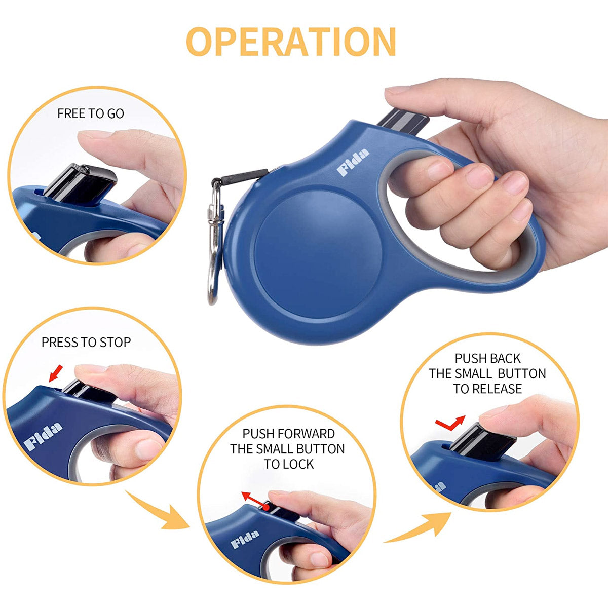 FIDA Retractable Dog Leash (JFA Series)
