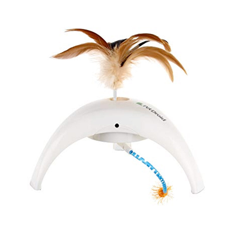 GIGWI Petdroid Feather Spinner with 2 Replaceable Natural Feather Caps