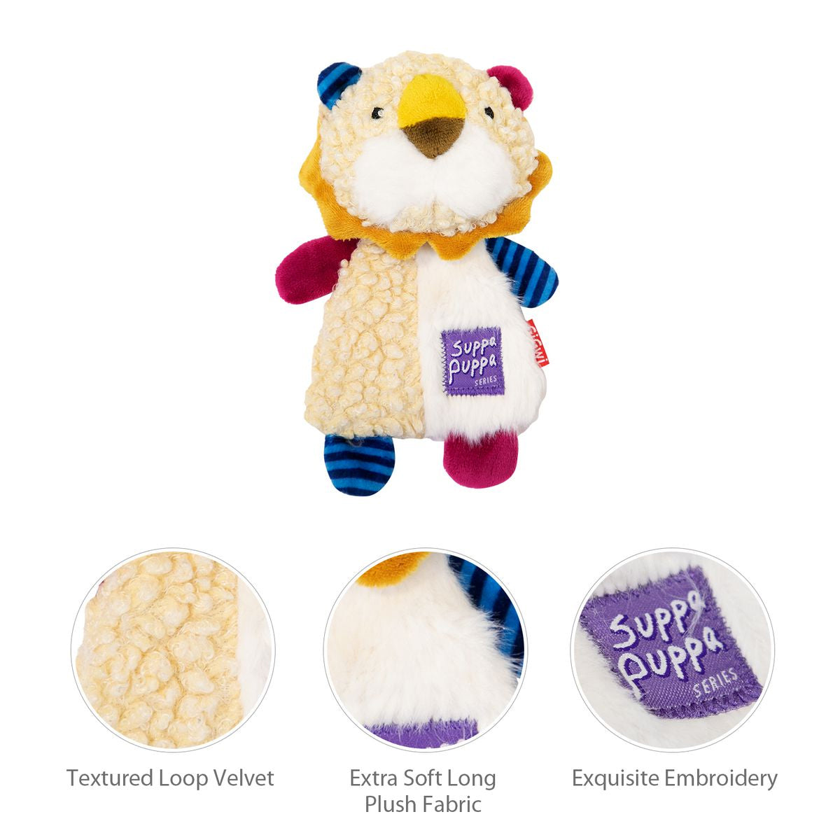 GIGWI Suppa Puppa Lion (Squeaker/Krinkle inside)