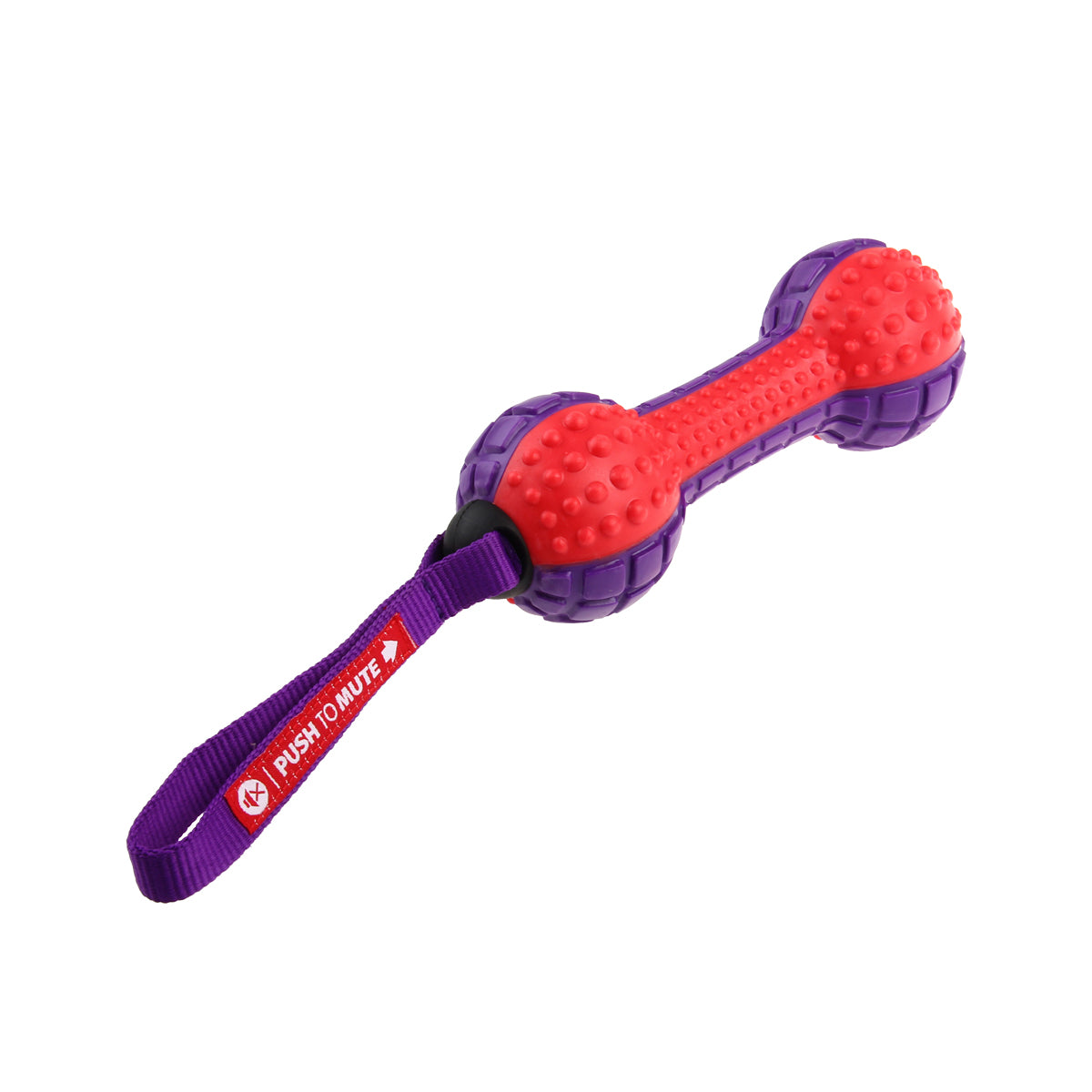 GIGWI Dumbell 'Push to Mute' (Red/Purple)