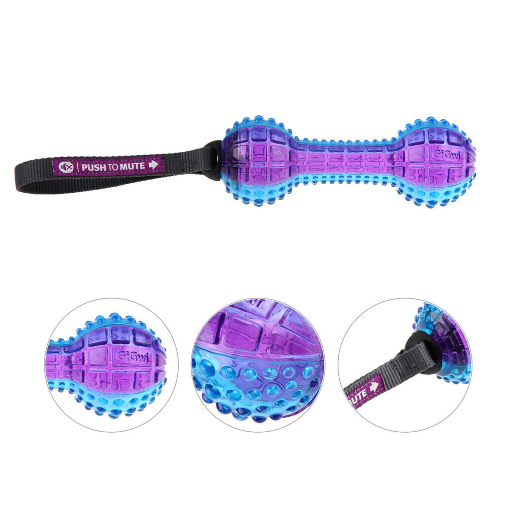 GIGWI Dumbell 'Push to Mute' Transparent (Purple/Blue)