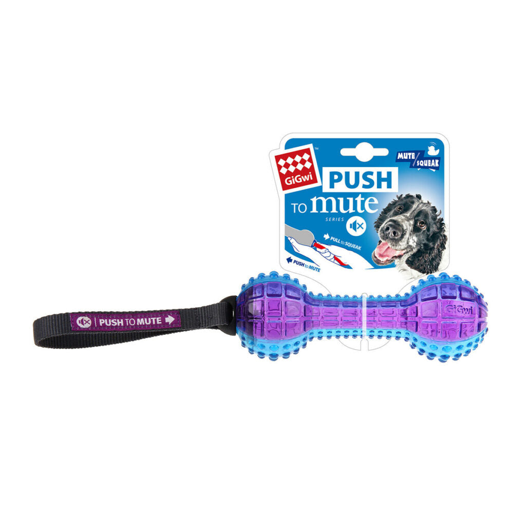 GIGWI Dumbell 'Push to Mute' Transparent (Purple/Blue)