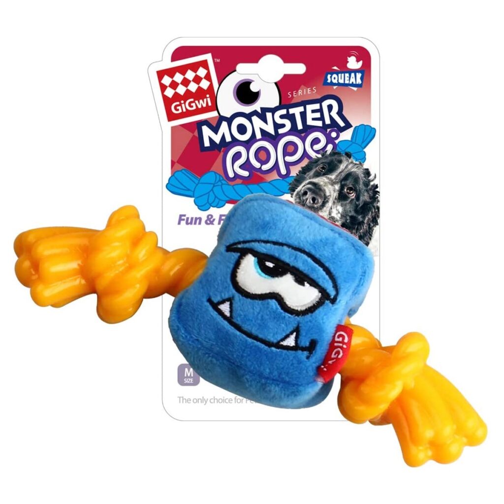 GIGWI Blue Monster Rope with Squeaker inside (Medium)