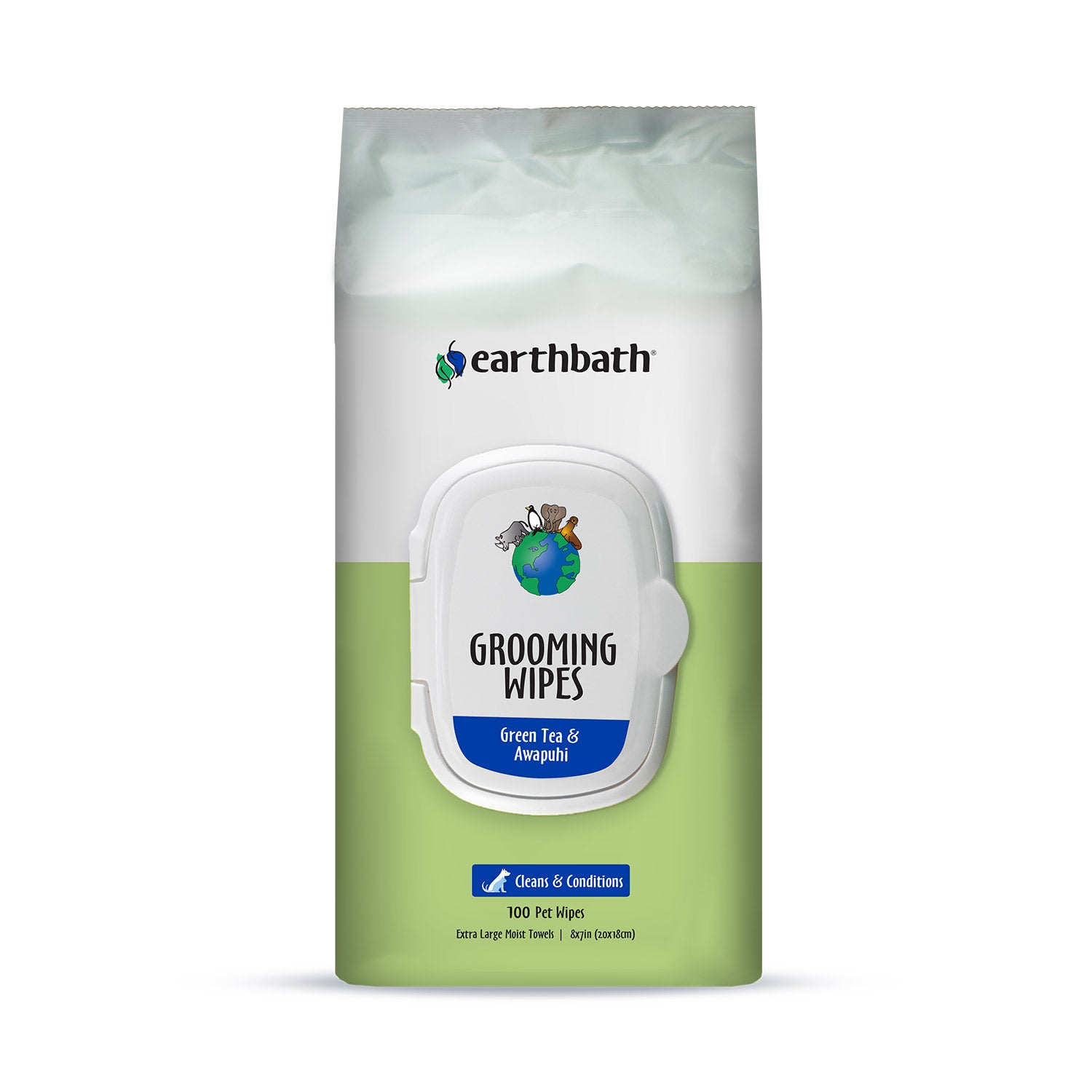 EARTHBATH Grooming Wipes (Green Tea & Awapuhi) 100 ct