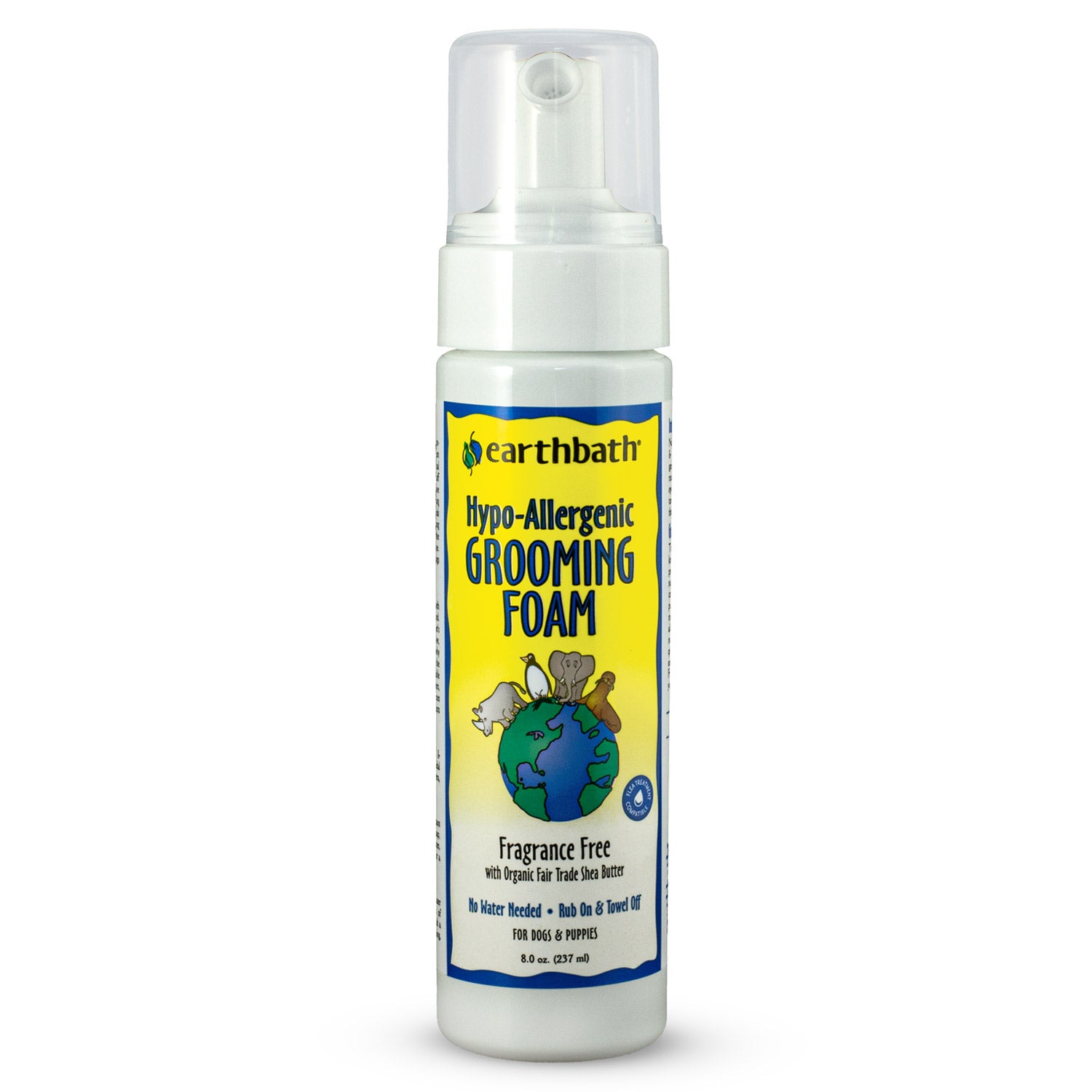EARTHBATH Waterless Grooming Foam for Dogs & Puppies (Hypo-Allergenic & Fragrance Free) 237ml