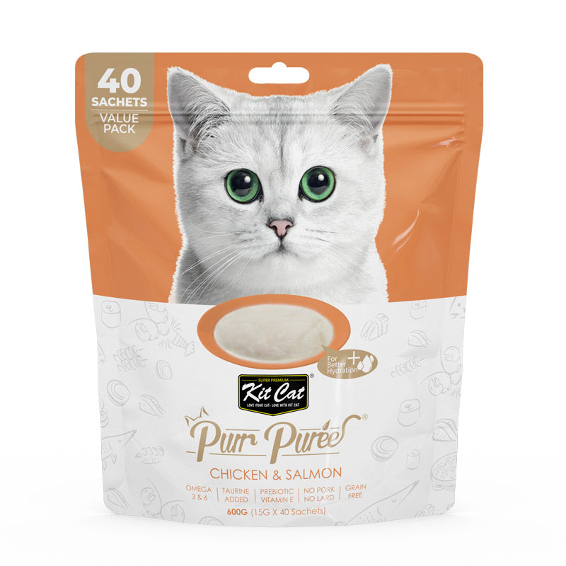 KIT CAT Purr Puree Chicken & Salmon (40 Sachets Value Pack)