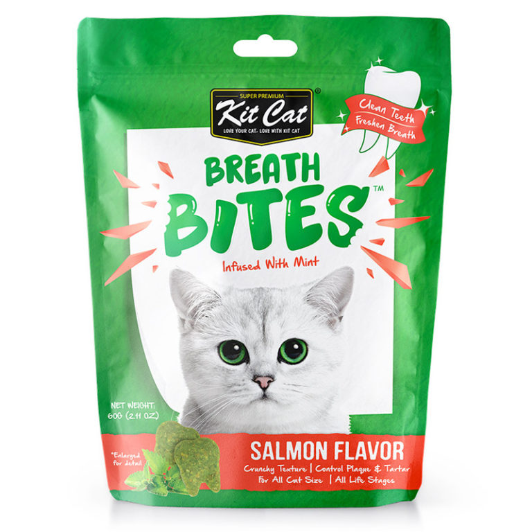 KIT CAT Breath Bites Cat Treats 60gr Salmon Flavour EXP: 27 SEPT 2025